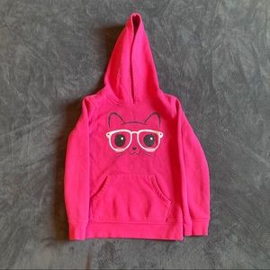 Girls pink cat hoodie